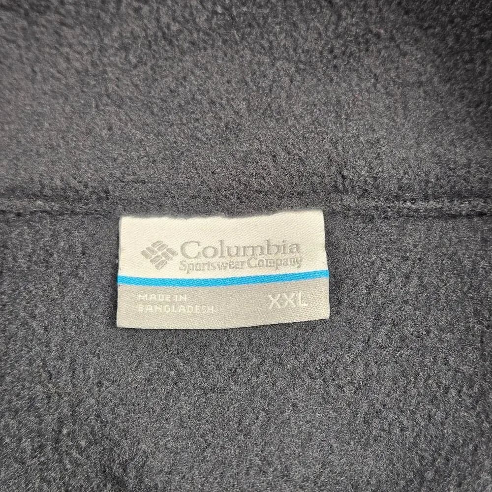 Columbia Men's Black XXL Fleece Pullover Snap Sweatshirt Hercules Tire Embroider